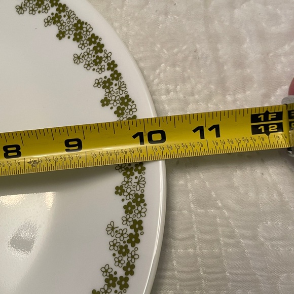 Set of 4 Vintage CORELLE 70’s Pattern Spring Blossom Dinner Plates White & Green - Picture 5 of 9